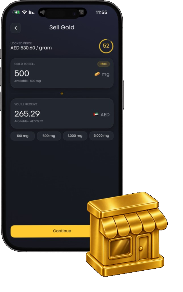 1mg Gold Sell Gold screen